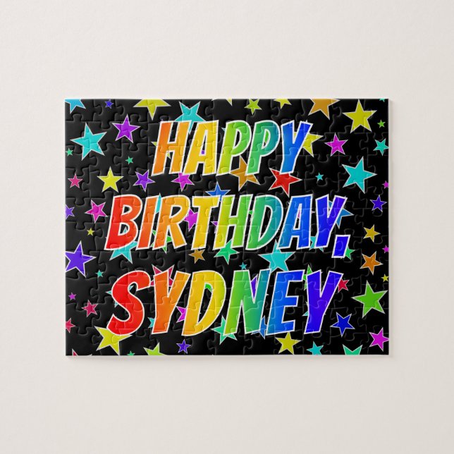"SYDNEY" First Name, Fun "HAPPY BIRTHDAY" Jigsaw Puzzle (Horizontal)