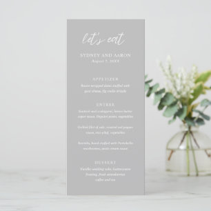 Sydney Grey Modern Wedding Menu