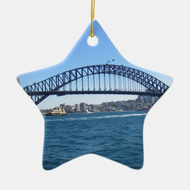 Sydney Harbor Bridge Ceramic Tree Decoration (Front)