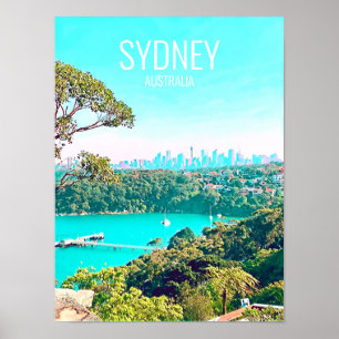 Sydney Harbor Skyline view Mosman Poster