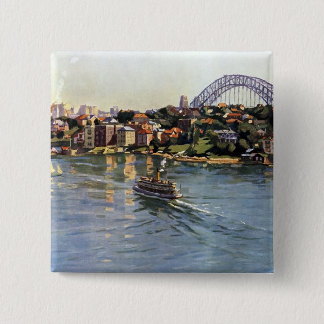 Sydney Harbour Australia 15 Cm Square Badge (Front)