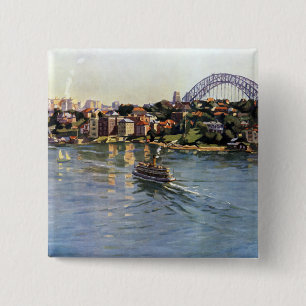 Sydney Harbour, Australia 15 Cm Square Badge