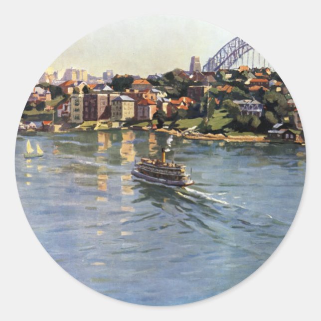 Sydney Harbour, Australia Classic Round Sticker (Front)