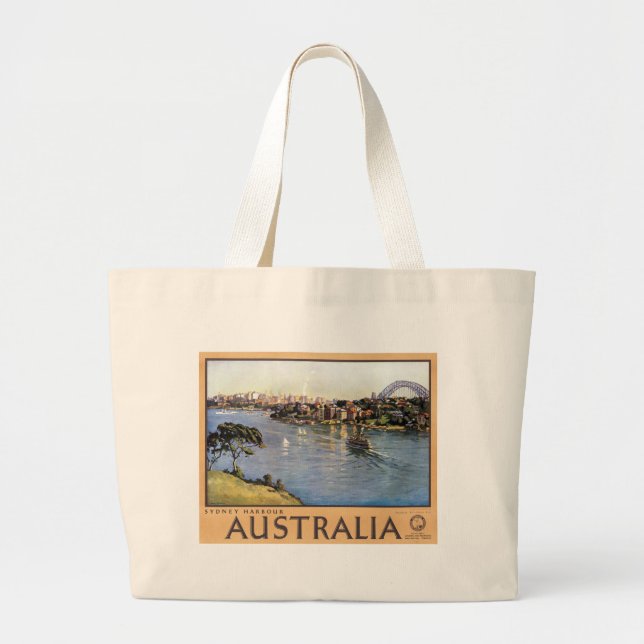 Sydney Harbour Australia Large Tote Bag (Front)