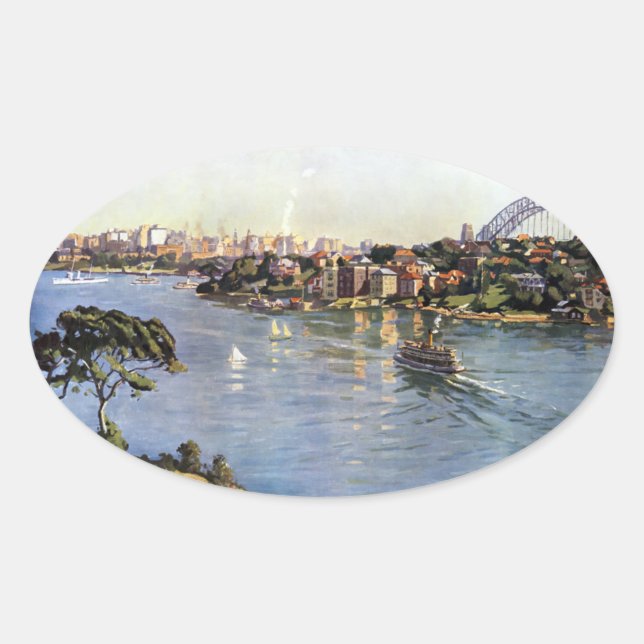Sydney Harbour, Australia Oval Sticker (Front)