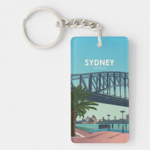Sydney Harbour Australia Vintage Travel Key Ring