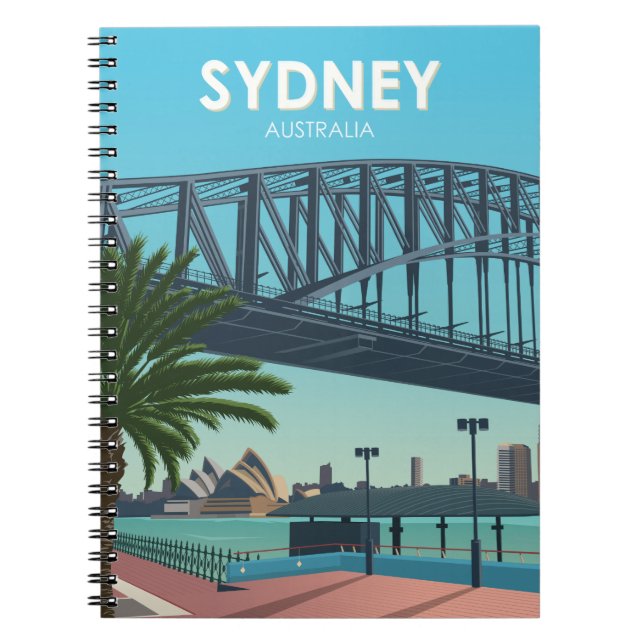 Sydney Harbour Australia Vintage Travel Notebook (Front)
