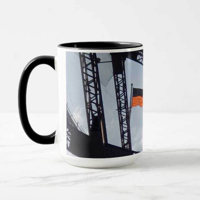 Sydney harbour bridge aboriginal flag mug. mug (Left)
