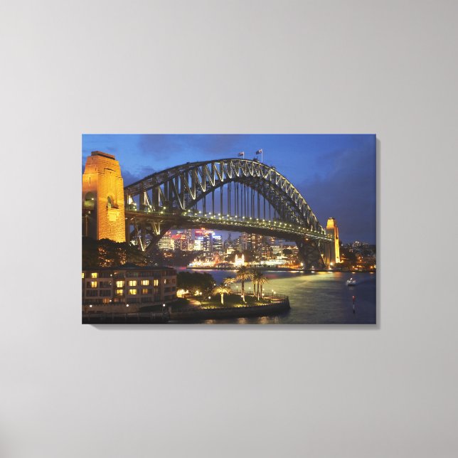 Sydney Harbour Bridge and Park Hyatt Sydney Hotel Canvas Print (Front)