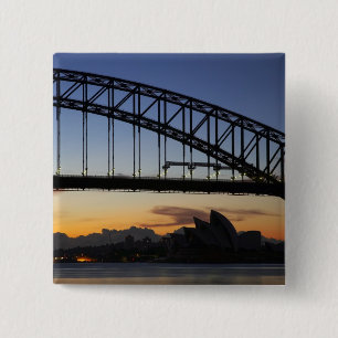 Sydney Harbour Bridge and Sydney Opera House at 2 15 Cm Square Badge