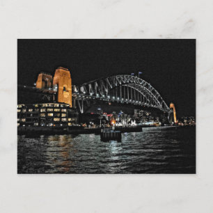 Sydney Harbour Bridge at Night - Australia Postcar Postcard