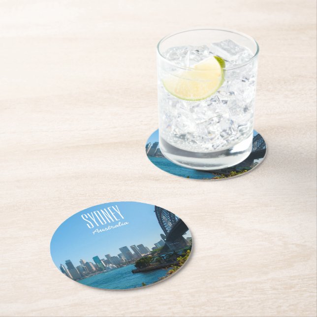 Sydney Harbour Bridge Australia City Landscape Round Paper Coaster (Insitu)