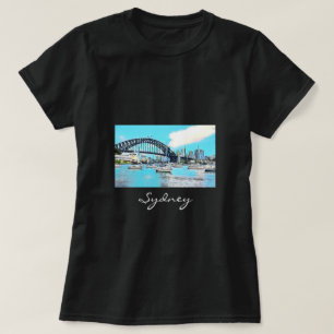 Sydney Harbour Bridge blue sky with yachts T-Shirt