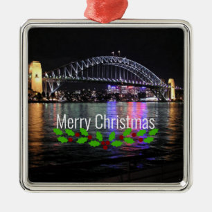 Sydney Harbour Bridge - Merry Christmas! Metal Tree Decoration