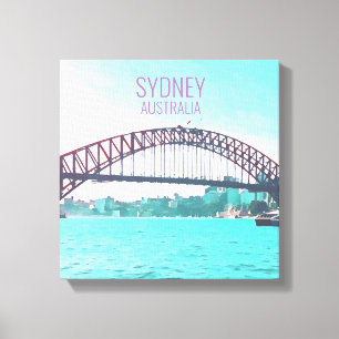 Sydney Harbour Bridge modern travel print