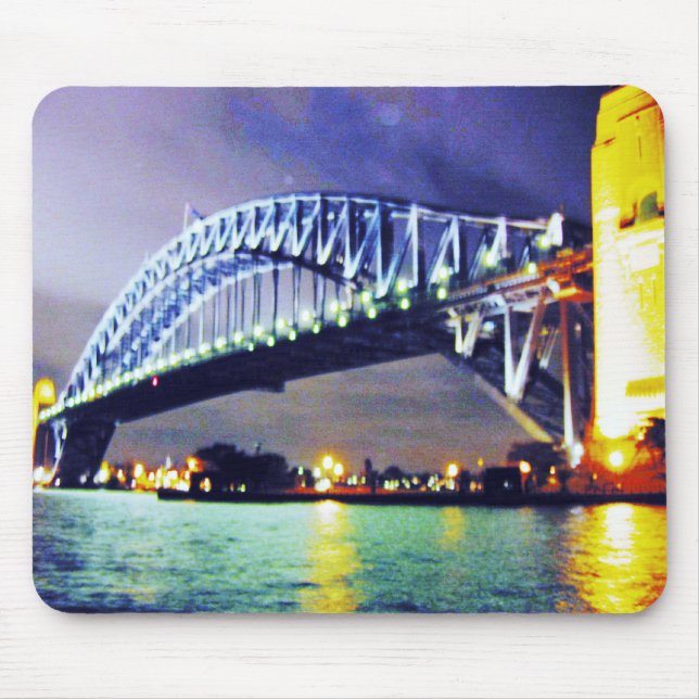 sydney harbour bridge night mouse mat (Front)