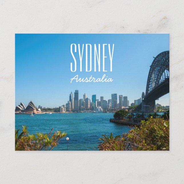 Sydney Harbour Bridge & Opera House Skyline Postcard (Front)