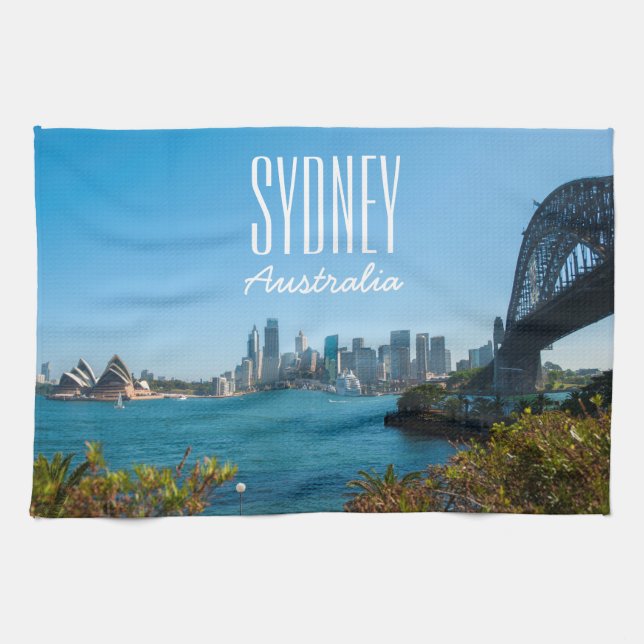 Sydney Harbour Bridge & Opera House Skyline Tea Towel (Horizontal)