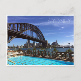 sydney harbour bridge pool postcard
