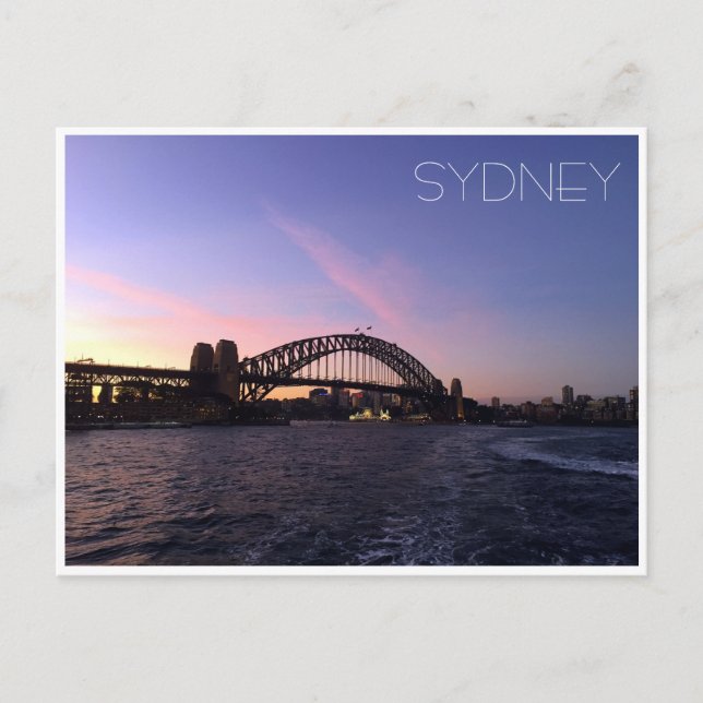sydney harbour bridge sunset postcard (Front)