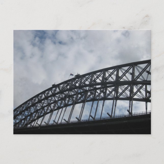 Sydney Harbour Bridge with Australian Flag Postcard (Front)