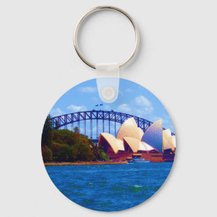 sydney harbour bright key ring