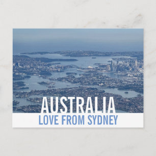 Sydney Harbour by Air Love from Australia Postcard
