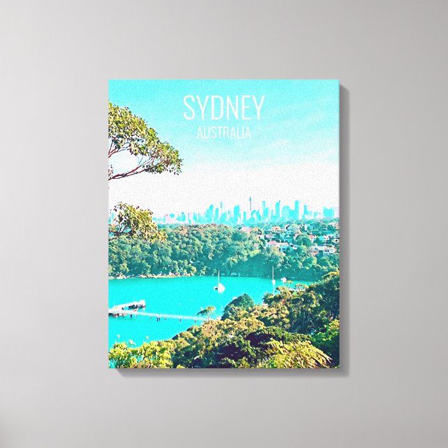 Sydney Harbour Skyline view Mosman Canvas Print (Front)