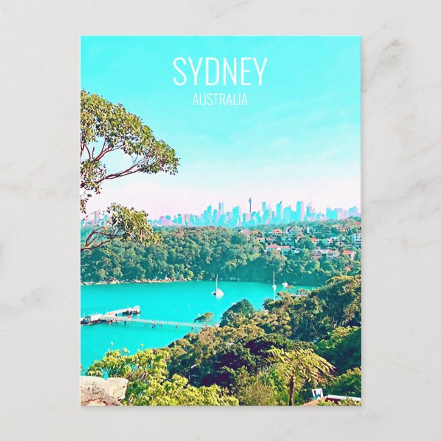 Sydney Harbour Skyline view Mosman Postcard (Front)