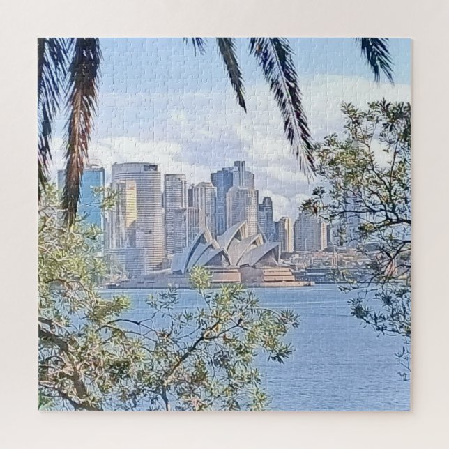 Sydney Harbour Vintage Skyline Jigsaw Puzzle (Vertical)