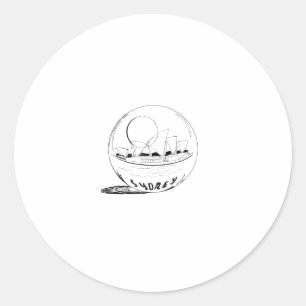 Sydney in a glass globe classic round sticker