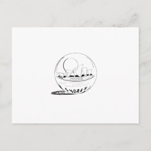 Sydney in a glass globe postcard