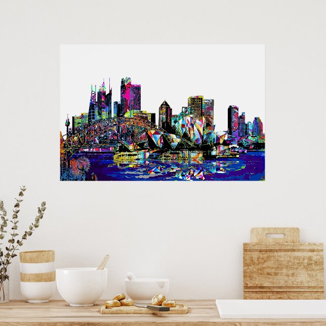 Sydney in graffiti poster (Kitchen)