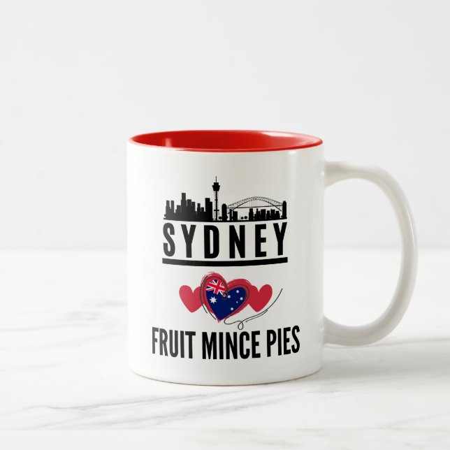 Sydney Love Fruit Mince Pies Cityscape Two-Tone Coffee Mug (Right)