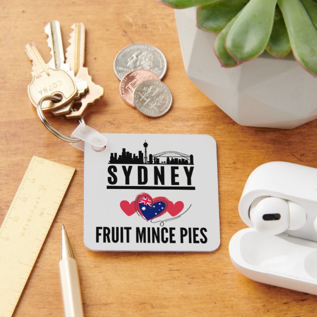 Sydney Loves Fruit Mince Pies Cityscape Key Ring (Desk)