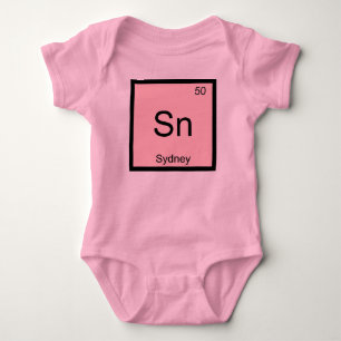 Sydney Name Chemistry Element Periodic Table Baby Bodysuit