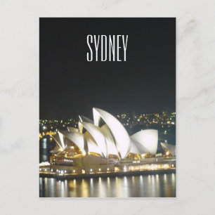 sydney night opera house postcard