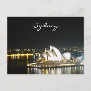 sydney night opera postcard