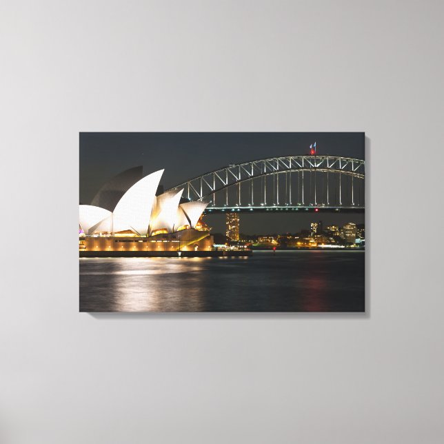 Sydney Opera house and Harbour bridge Canvas Print (Front)