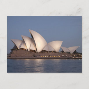 Sydney opera house at dusk postcard