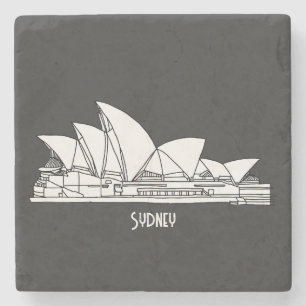 Sydney Opera House Australia drawing souvenir Stone Coaster