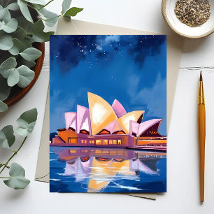 Sydney Opera House, Australia Painting Postcard