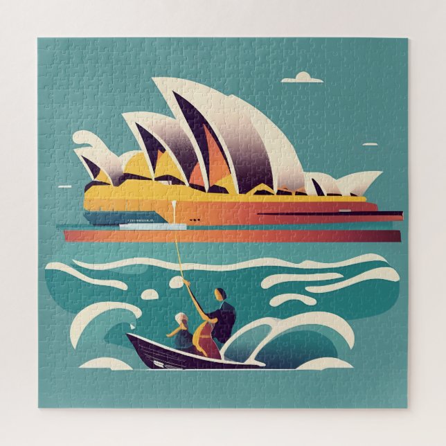 Sydney Opera House Australia painting souvenir Jigsaw Puzzle (Vertical)