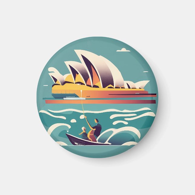Sydney Opera House Australia painting souvenir Magnet (Front)
