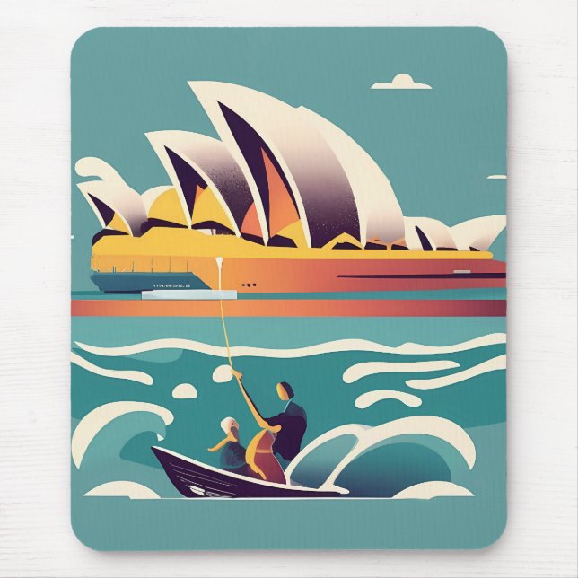 Sydney Opera House Australia painting souvenir Mouse Mat (Front)