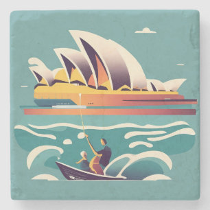 Sydney Opera House Australia painting souvenir Stone Coaster