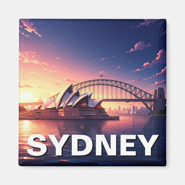 Sydney Opera House Australia sunset bridge Magnet (Front)