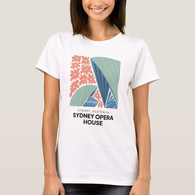Sydney Opera House Australia travel floral T-Shirt (Front)