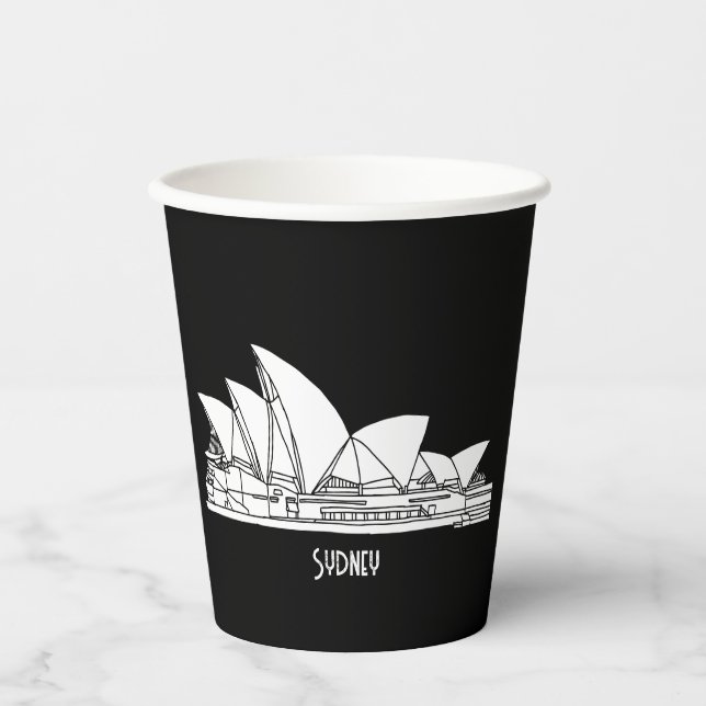 Sydney Opera House Australia travel souvenir Paper Cups (Front)