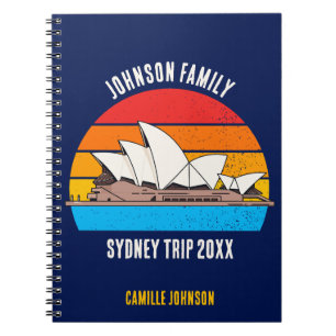 Sydney Opera House Australia Trip Custom Blue Notebook